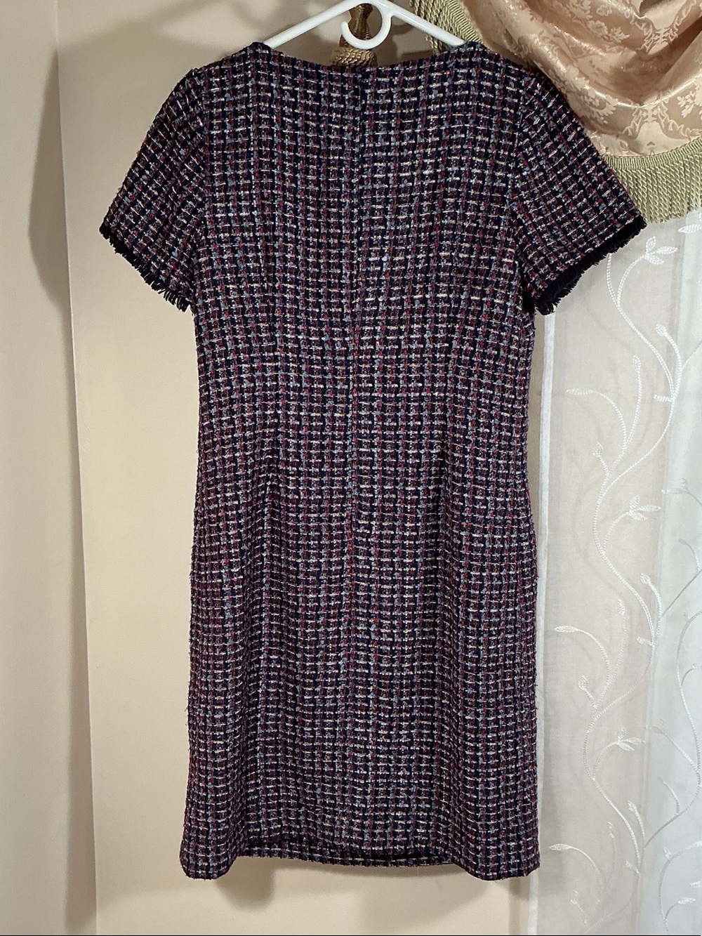 Talbots Red White & Blue Tweed Sheath Mini Dress Short Sleeves Career SZ 6 - Picture 3 of 10